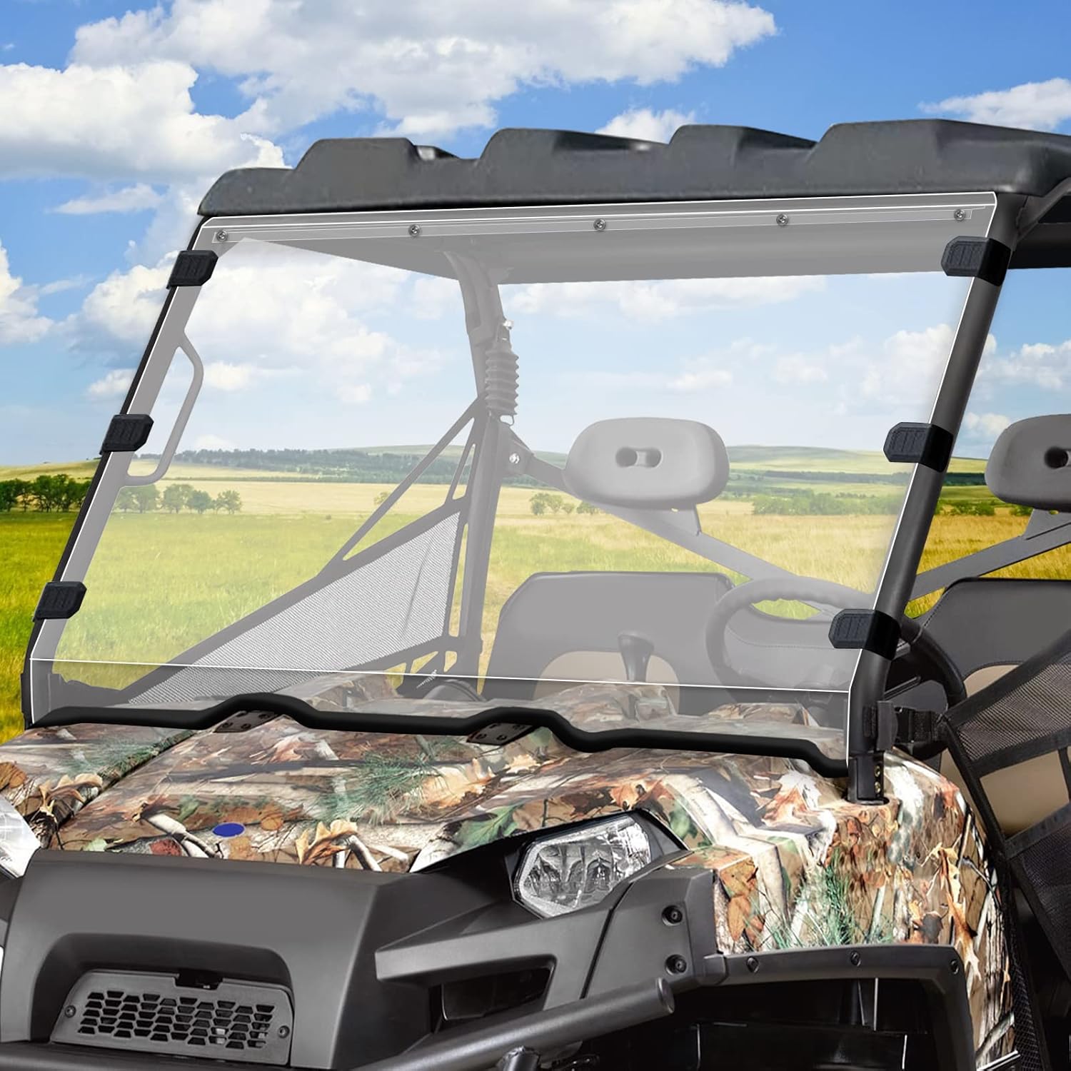 StarknightMT Scratch-Resistant Ranger 800 570 Windshield - UV-Proof Hard-Coated Full Windshield Compatible with Polaris 2010-2016 Ranger XP 800/Ranger XP 800 Crew/Ranger 800 6x6
